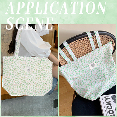 Flower Printed Canvas Women's Tote Bags ABAG-WH20005-06-1