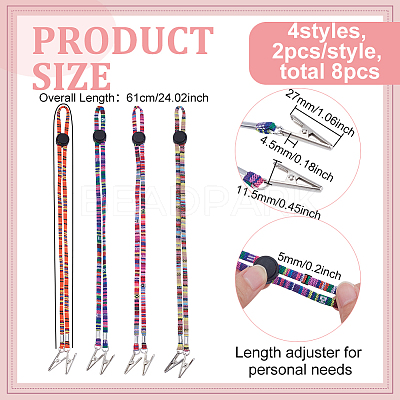 8Pcs 4 Colors Ethnic Style Cotton Cord Napkin Clip AJEW-FG0005-37-1