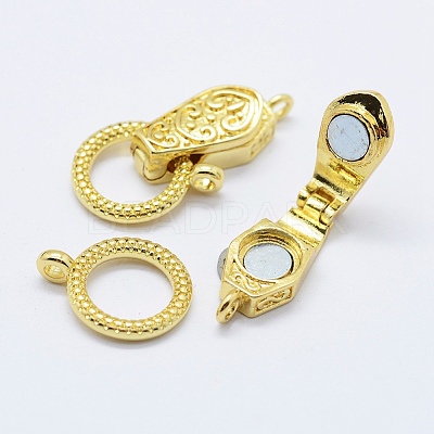 Brass Fold Over Magnetic Clasps KK-K220-12G-1