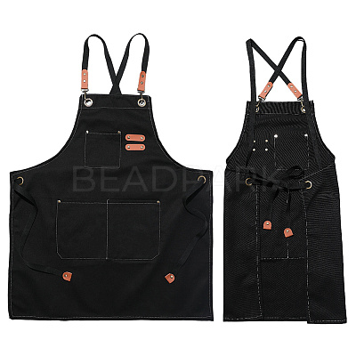 Canvas Cotton Apron AJEW-WH20060-29B-1