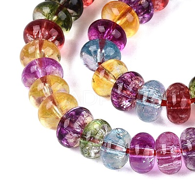 Crackle Transparent Glass Beads Strands GLAA-N074-02A-01-1