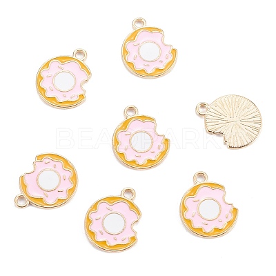 Light Gold Plated Alloy Enamel Pendants ENAM-R136-29-1