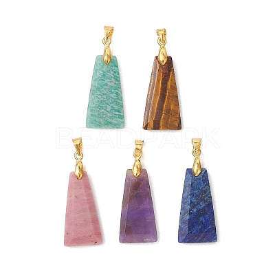 Natural Mixed Gemstone Pendants PALLOY-JF05426-01-1