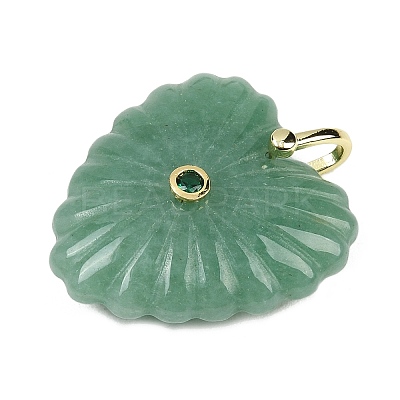 Natural Green Aventurine Carved Pendants G-C276-01G-07-1