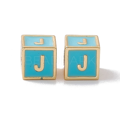 Rack Plating Brass Enamel Beads KK-B060-04G-06J-1