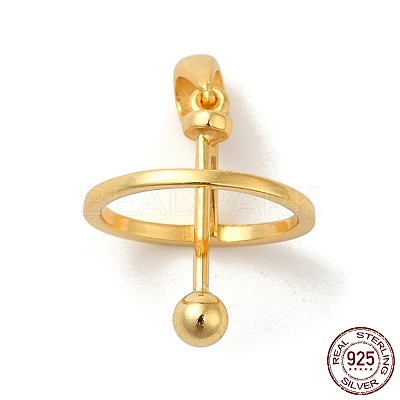 925 Sterling Silver Locket Style Planet Pinch Bails STER-NH0001-55C-G-1