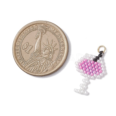 Glass Seed Beaded Pendants PALLOY-MZ00913-03-1