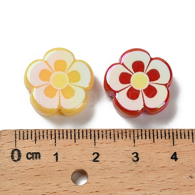 UV Plating Printed Opaque Acrylic Beads OACR-D316-21-1