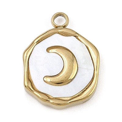 Natural White Shell Pendants STAS-D385-01A-G-1