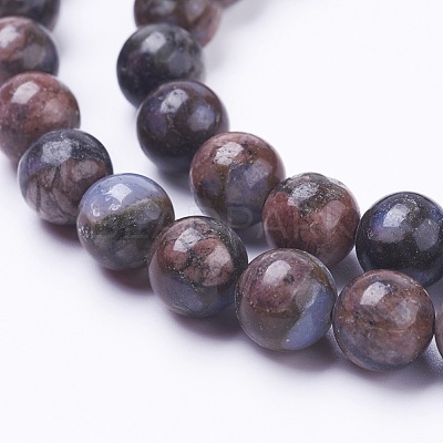 Natural Glaucophane Beads Strands G-G735-54-6mm-1
