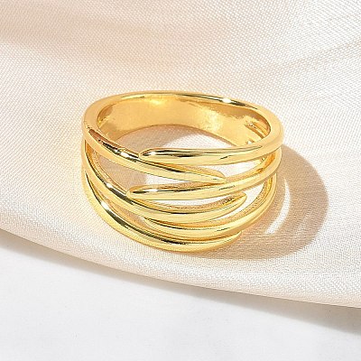 Brass Finger Rings for Women RJEW-K261-07B-G-1