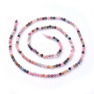 Natural Multicolor Tourmaline Beads Strands G-F619-20B-2mm-1