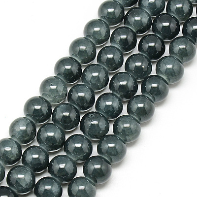 Baking Paint Crackle Glass Bead Strands DGLA-Q023-6mm-YS35-1