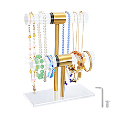 Acrylic & 
Stainless Steel T Bar Jewely Display Stands ODIS-WH0108-022-1