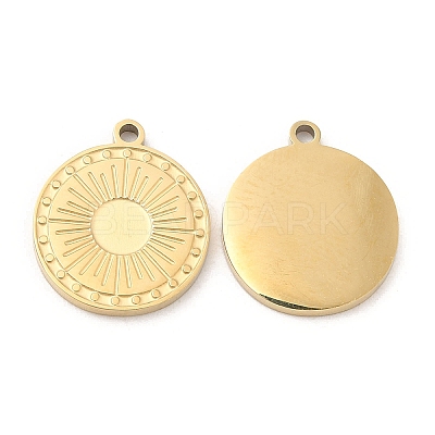 Ion Plating(IP) 316L Surgical Stainless Steel Pendant Cabochon Settings for Enamel STAS-D078-31G-1