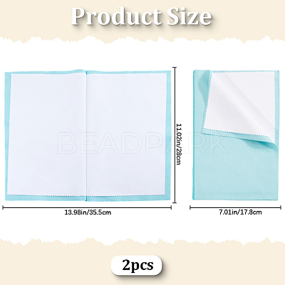 2Pcs 4 Layers Silver Polishing Cloth TOOL-BBC0001-08A-1