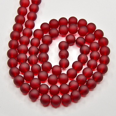 Baking Paint Transparent Glass Bead Strands GLAA-S031-8mm-14-1