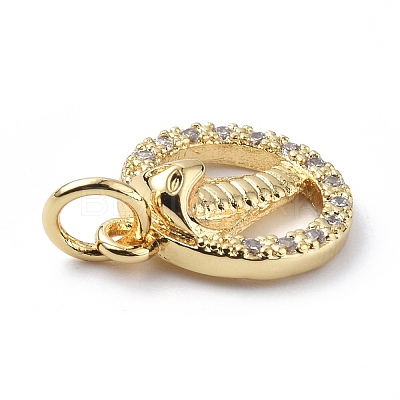 Brass Micro Pave Cubic Zirconia Charms ZIRC-F131-12G-1