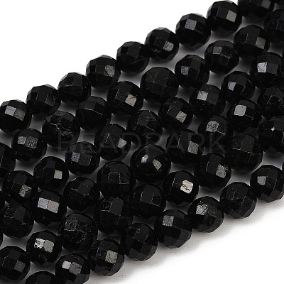 Natural Black Tourmaline Beads Strands G-G927-46-1