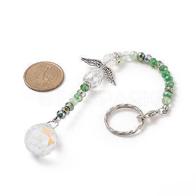 Angel & Teardrop Clear Glass Suncatchers HJEW-JM00841-1
