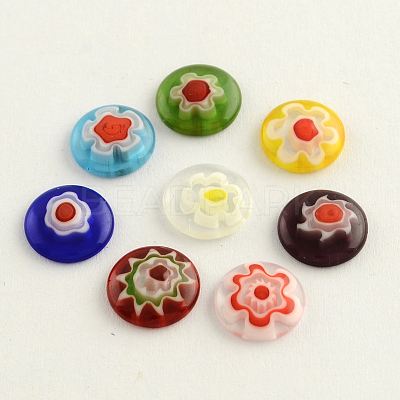 Handmade Millefiori Glass Cabochons X-LK-R005-19-1