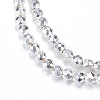 Electroplate Non-magnetic Synthetic Hematite Bead Strands G-Q465-24S-1