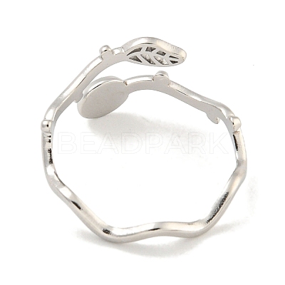 Non-Tarnish 304 Stainless Steel Cuff Finger Ring Components X-STAS-P365-28P-1