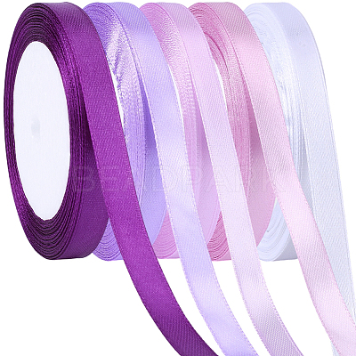 5 Rolls 5 Colors Polyester Ribbon OCOR-CP0001-26C-1