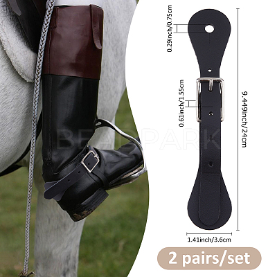 2 Pairs Leather Spur Straps FIND-FH0011-13-1