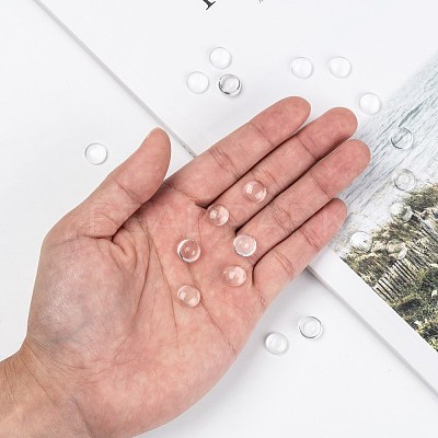 Transparent Glass Cabochons X-GGLA-R026-10mm-1