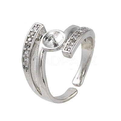 Adjustable Brass Cuff Rings ZIRC-F076-04P-1