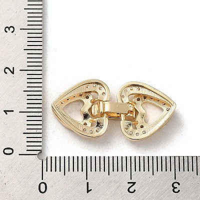 Brass Micro Pave Cubic Zirconia Fold Over Clasps KK-H455-53G-01-1