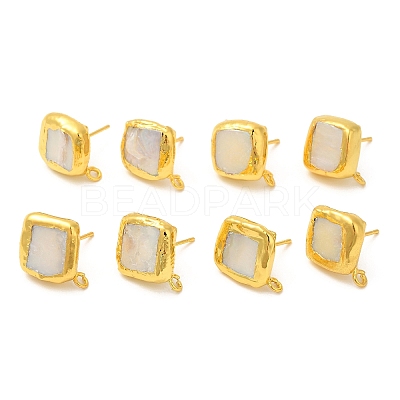 Natural Pearl Stud Earring Findings KK-M251-01G-1