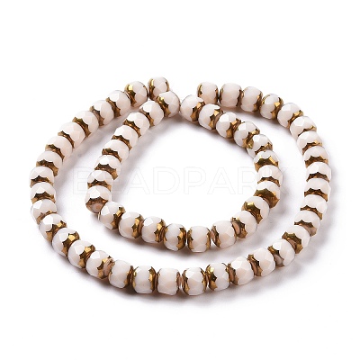 Electroplate Opaque Glass Beads Strands GLAA-P003-A04-1