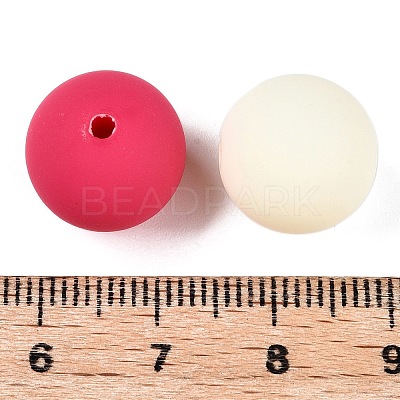 Rubberized Style Imitated Silicone Acrylic Beads MACR-T048-01A-03-1