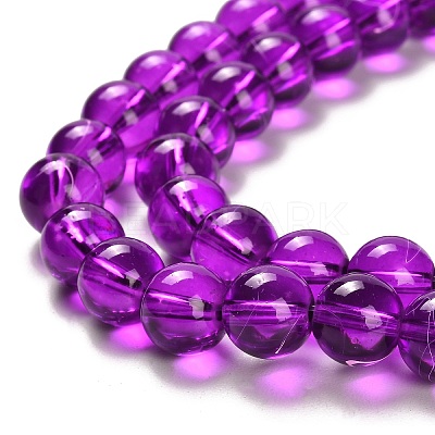 Drawbench Transparent Glass Beads Strands GLAD-Q012-10mm-20-1