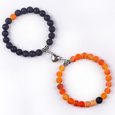 8mm Round Gemstone Beaded Bracelets GW1504-4-1