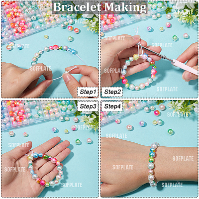 1890Pcs Two Tone ABS Plastic Imitation Pearl Beads Sets DIY-WH20010-19B-1