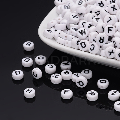 Acrylic Horizontal Hole Letter Beads PL37C9070-1