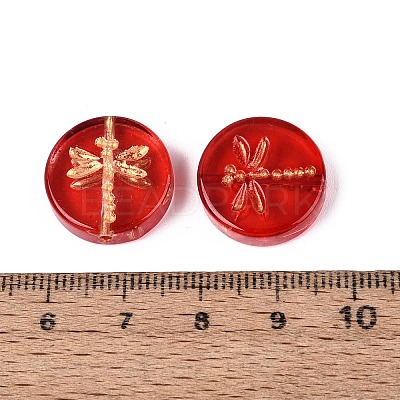 Baking Paint Transparent Glass Beads DGLA-N018-30F-1