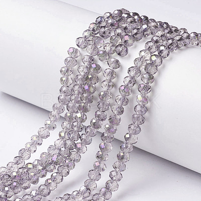 Electroplate Transparent Glass Beads Strands EGLA-A034-T2mm-F12-1
