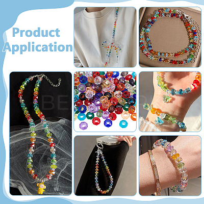 140Pcs 14 Colors Glass European Beads GLAA-PH0004-52-1