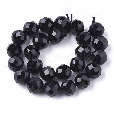 Natural Black Tourmaline Beads Strands G-S345-8mm-002-1