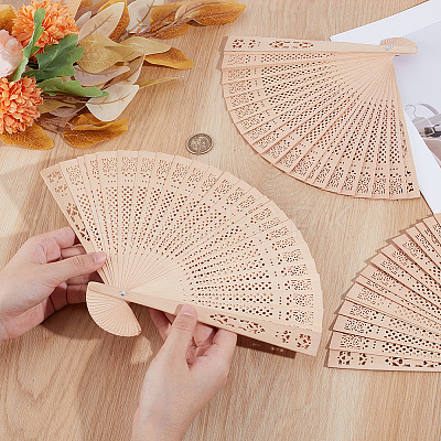 Wood Folding Fans AJEW-WH20001-83B-1