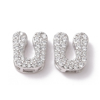 925 Sterling Silver Micro Pave Cubic Zirconia Beads STER-Z005-15P-U-1