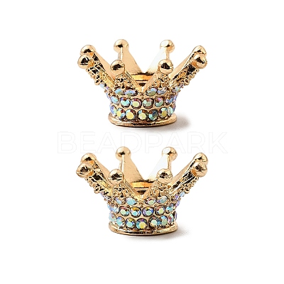 Alloy Rhinestone Crown Beads FIND-NH0001-19G-1