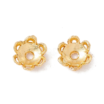 6-Petal Brass Bead Caps KK-A162-03G-1