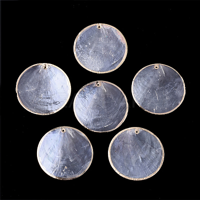 Edge Golden Plated Capiz Shell Pendants SHEL-S276-53-1