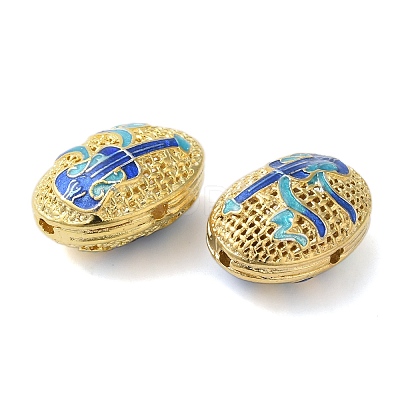 Rack Plating Brass Enamel Beads KK-P276-26C-04G-1