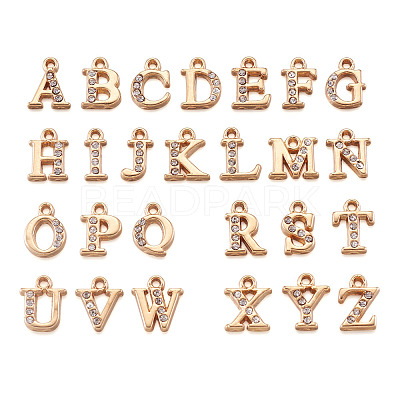 Alloy Rhinestone Charms ALRI-T008-01G-1